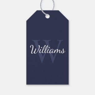 Personalisiertes Monogramm und Name Navy Blue Geschenkanhänger