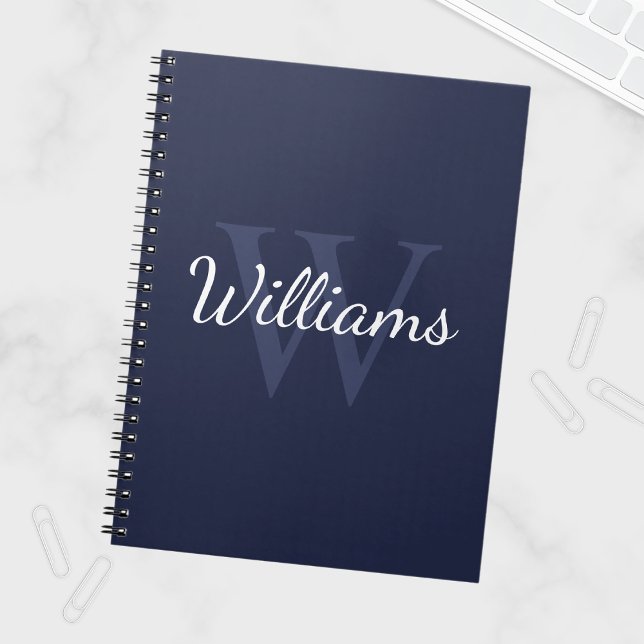 Personalisiertes Monogramm und Name Navy Blue Notizblock (Von Creator hochgeladen)
