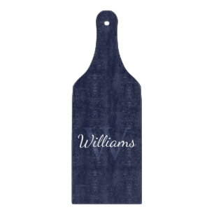 Personalisiertes Monogramm und Name Navy Blue Schneidebrett