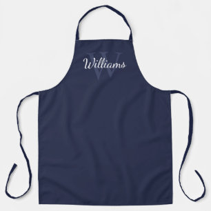 Personalisiertes Monogramm und Name Navy Blue Schürze