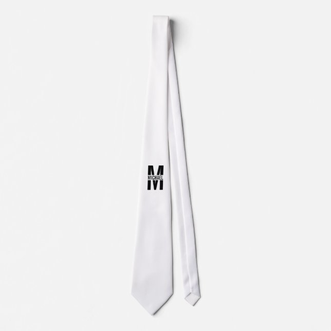 Personalisiertes Monogramm und Name Neck Tie Krawatte (Vorderseite)