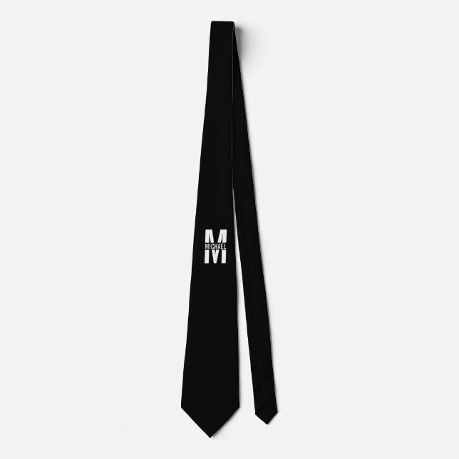Personalisiertes Monogramm und Name Neck Tie Krawatte (Vorderseite)