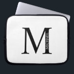 Personalisiertes Monogramm und Name Notebook-Sieb Laptopschutzhülle<br><div class="desc">Personalisierte Monogramm- und Namensgeschenke mit personalisierter Monogramm und Namen im klassischen Serif-Schriftart-Stil.</div>