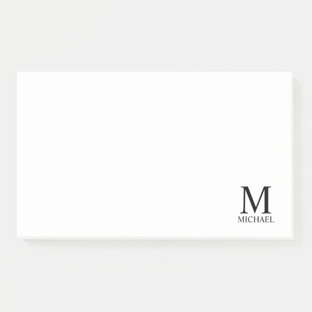 Personalisiertes Monogramm und Name Notepad Post-it Klebezettel (Vorderseite)