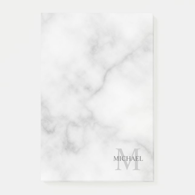 Personalisiertes Monogramm und Name Notepad Post-it Klebezettel (Vorderseite)