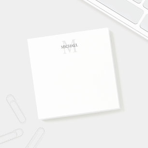 Personalisiertes Monogramm und Name Notepad Post-it Klebezettel