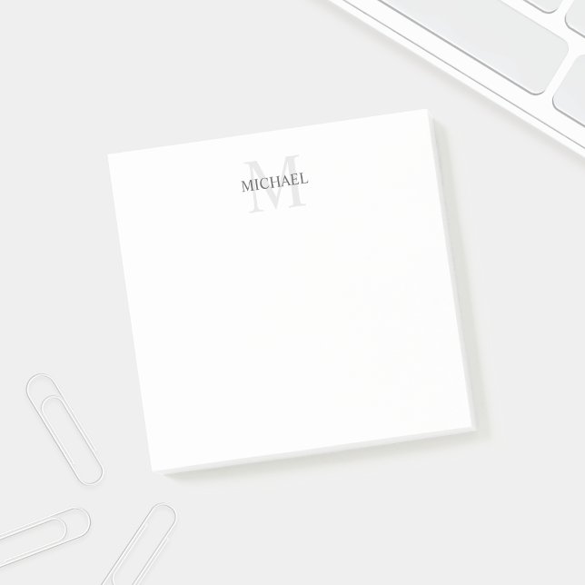 Personalisiertes Monogramm und Name Notepad Post-it Klebezettel (Von Creator hochgeladen)