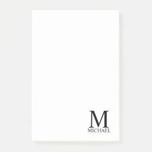 Personalisiertes Monogramm und Name Notepad Post-it Klebezettel