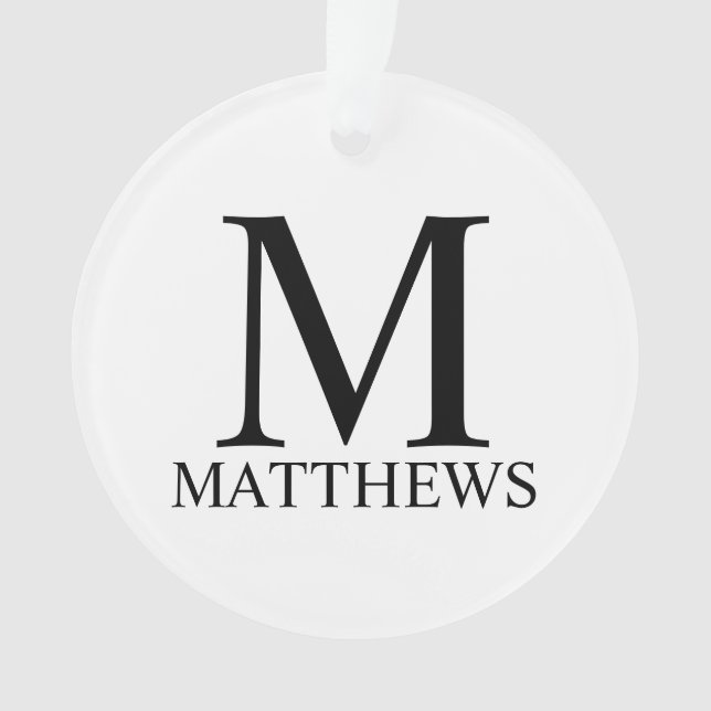 Personalisiertes Monogramm und Name Ornament (Vorderseite)