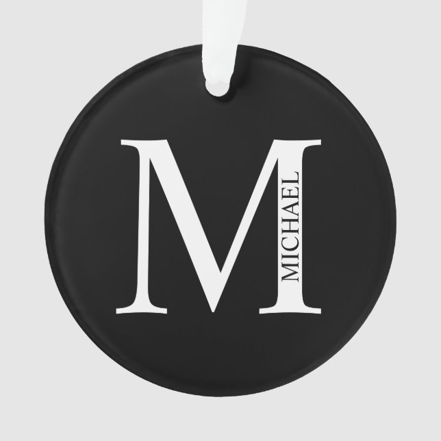 Personalisiertes Monogramm und Name Ornament (Vorderseite)