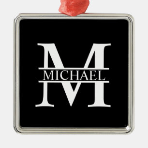 Personalisiertes Monogramm und Name Ornament Aus Metall