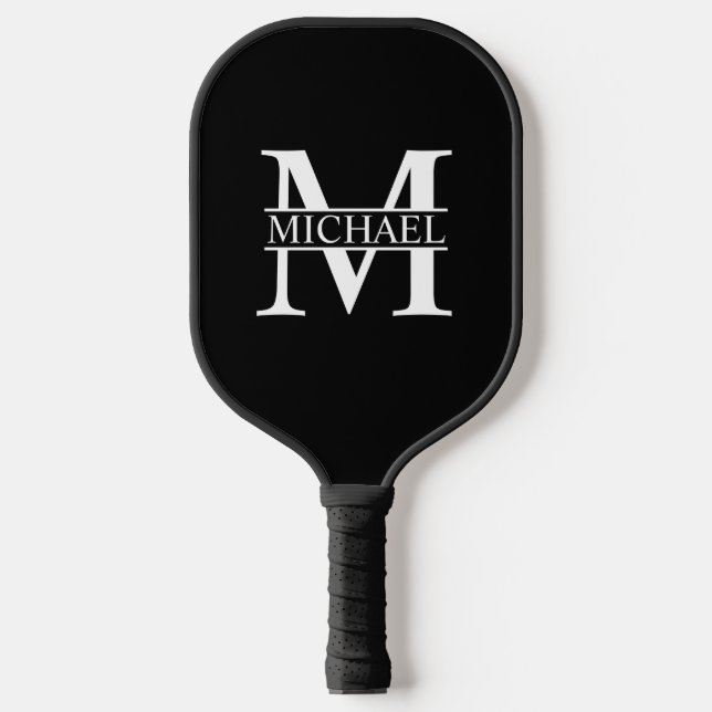 Personalisiertes Monogramm und Name Pickleball Schläger (Vorderseite)