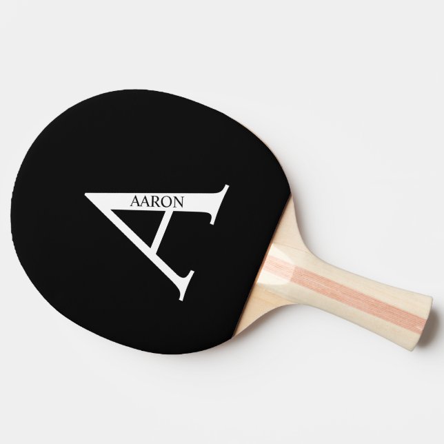 Personalisiertes Monogramm und Name Ping Pong Padd Tischtennis Schläger (Seitenansicht)