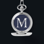 Personalisiertes Monogramm und Name Pocket Watch Armbanduhr<br><div class="desc">Personalisiert Monogram und Name Gift bieten personalisierte Monogramm und Namen im klassischen Serif-Schriftart-Stil. Perfekt als väterliche Tagesgeschenke für Papa,  Geschenke für Trauzeuge und für alle besondere Anlass.</div>