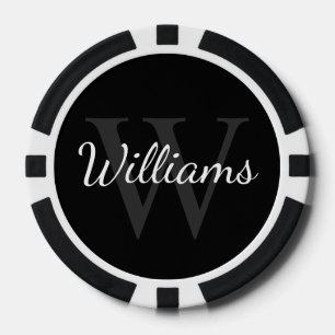 Personalisiertes Monogramm und Name Pokerchips