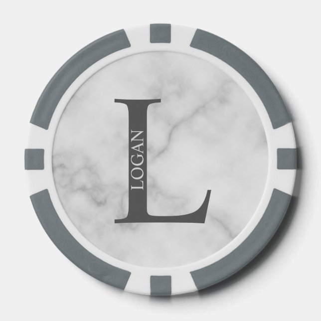 Personalisiertes Monogramm und Name Pokerchips (Vorderseite)
