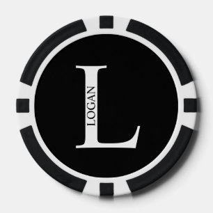 Personalisiertes Monogramm und Name Pokerchips