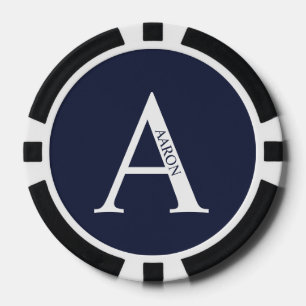 Personalisiertes Monogramm und Name Pokerchips
