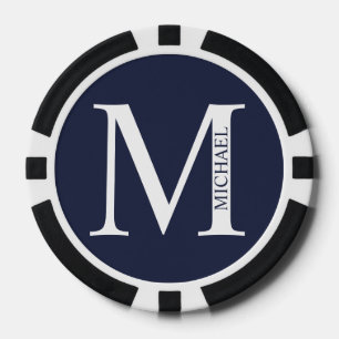 Personalisiertes Monogramm und Name Pokerchips