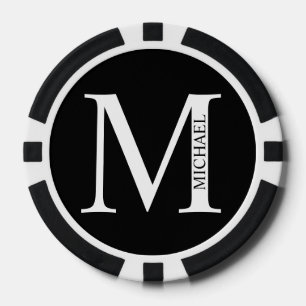 Personalisiertes Monogramm und Name Pokerchips