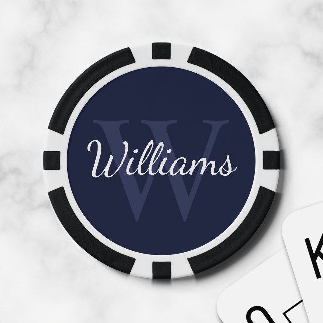Personalisiertes Monogramm und Name Pokerchips (Von Creator hochgeladen)
