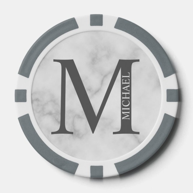 Personalisiertes Monogramm und Name Pokerchips (Vorderseite)