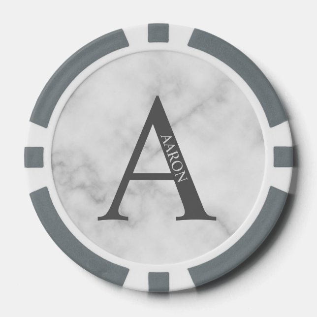 Personalisiertes Monogramm und Name Pokerchips (Vorderseite)
