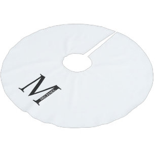 Personalisiertes Monogramm und Name Polyester-Bürs Polyester Weihnachtsbaumdecke