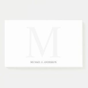 Personalisiertes Monogramm und Name Post-it Klebezettel