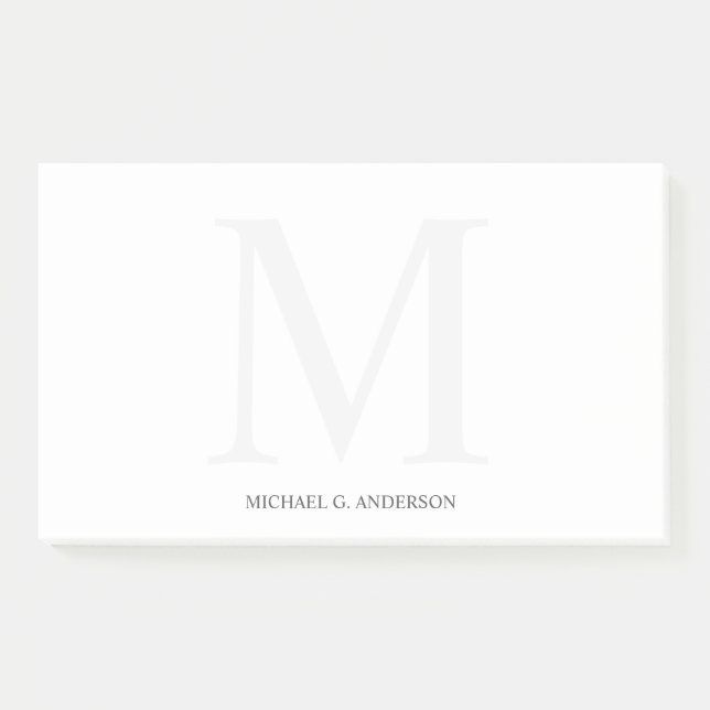 Personalisiertes Monogramm und Name Post-it Klebezettel (Vorderseite)