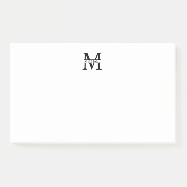 Personalisiertes Monogramm und Name Post-it Klebezettel (Vorderseite)