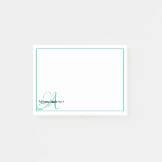 Personalisiertes Monogramm und Name Post-it Klebezettel