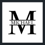 Personalisiertes Monogramm und Name Poster<br><div class="desc">Personalisierte Monogramm- und Namensgeschenke mit personalisierter Monogramm und Namen im klassischen Serif-Schriftart-Stil. Perfekt als Wohngestaltungen,  Hauswärme Geschenke,  Feriengeschenke für Familien,  Neuvermählte und mehr.</div>
