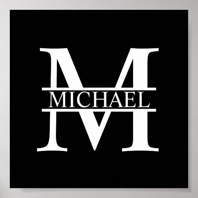 Personalisiertes Monogramm und Name Poster (Vorne)