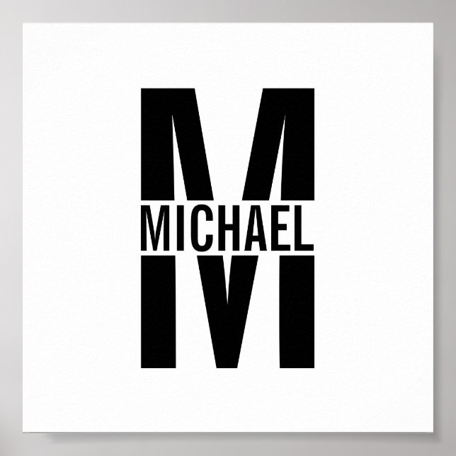 Personalisiertes Monogramm und Name-Poster Poster (Vorne)