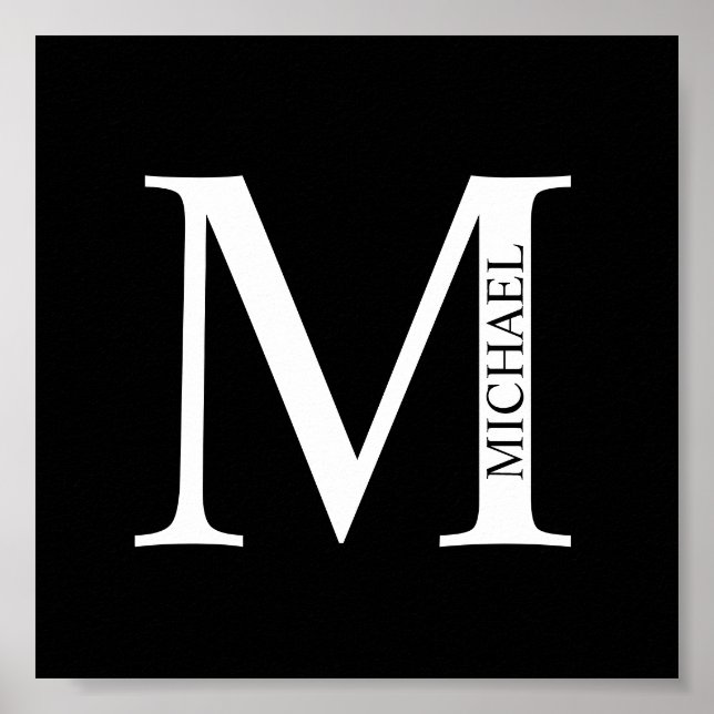 Personalisiertes Monogramm und Name-Poster Poster (Vorne)