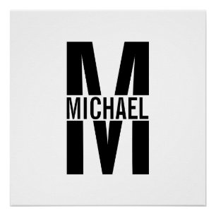 Personalisiertes Monogramm und Name-Poster Poster