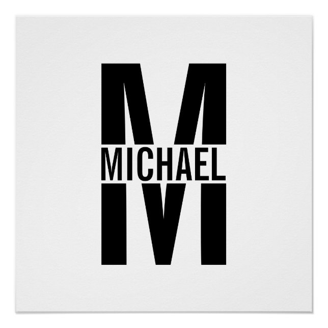 Personalisiertes Monogramm und Name-Poster Poster (Vorderseite)