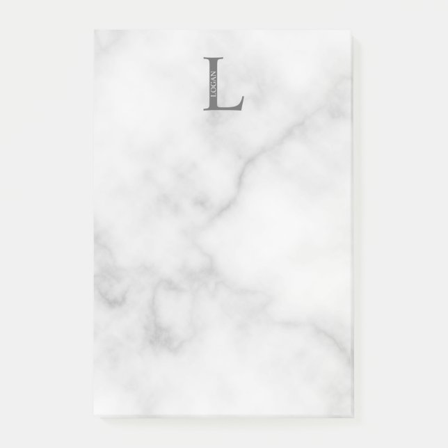 Personalisiertes Monogramm und Name Postit-Notizen Post-it Klebezettel (Vorderseite)