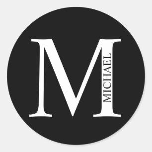 Personalisiertes Monogramm und Name Runder Aufkleber