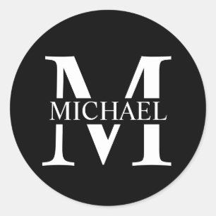 Personalisiertes Monogramm und Name Runder Aufkleber