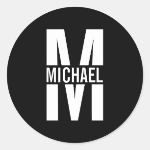 Personalisiertes Monogramm und Name Runder Aufkleber