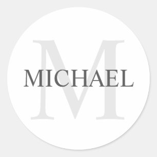 Personalisiertes Monogramm und Name Runder Aufkleber