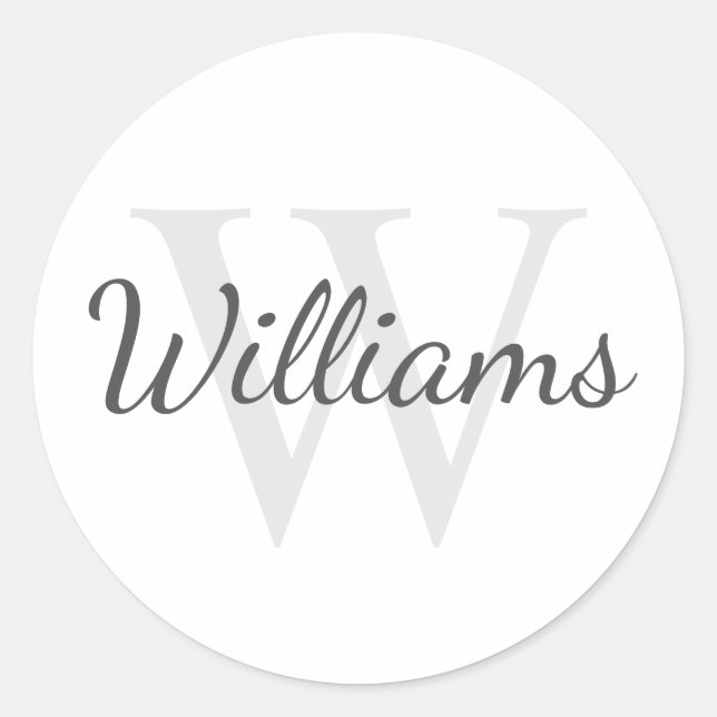 Personalisiertes Monogramm und Name Runder Aufkleber (Vorderseite)