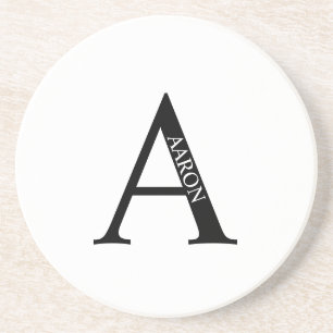 Personalisiertes Monogramm und Name Sandstone Unte Getränkeuntersetzer