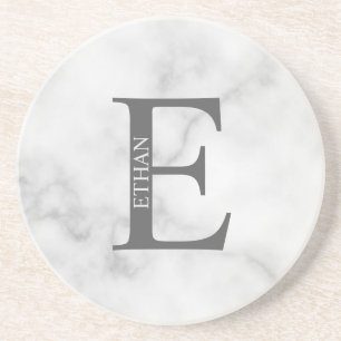 Personalisiertes Monogramm und Name Sandstone Unte Getränkeuntersetzer