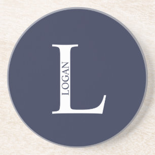 Personalisiertes Monogramm und Name Sandstone Unte Getränkeuntersetzer