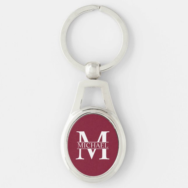 Personalisiertes Monogramm und Name Schlüsselanhänger (Vorderseite)