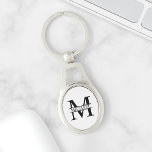 Personalisiertes Monogramm und Name Schlüsselanhänger<br><div class="desc">Personalisierte Monogramm- und Namensgeschenke mit personalisierter Monogramm und Namen im klassischen Serif-Schriftart-Stil. Perfekt als väterliche Tagesgeschenke für Papa,  Geschenke für Großvater,  Ehemann,  Bräutigam,  Trauzeuge,  Trauzeuge und mehr.</div>