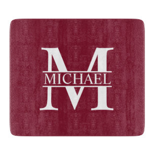 Personalisiertes Monogramm und Name Schneidebrett